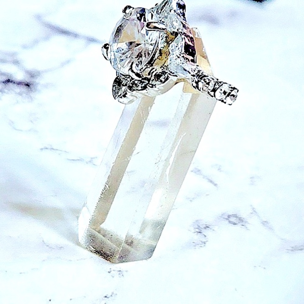 Women's Engagement Wedding Ring Large Halo Solitaire Nwt - Picture 4 of 9